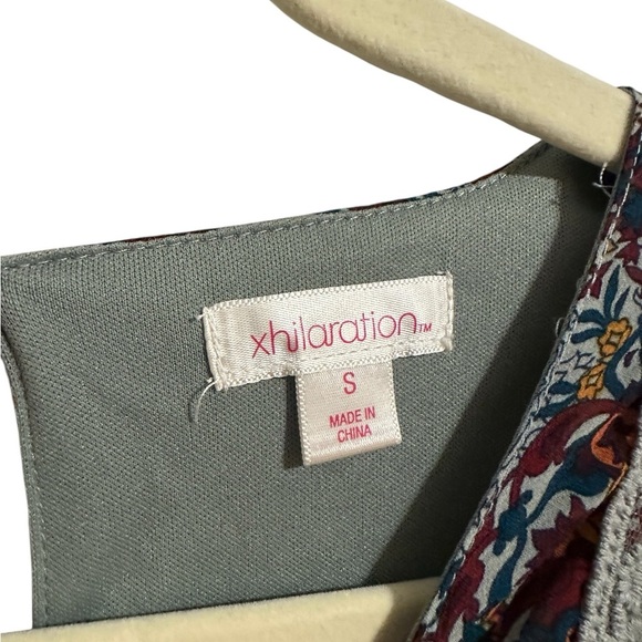 Xhilaration Floral Bohemian Midi Dress Multicolor Cottagecore Babydoll Small - Picture 6 of 9